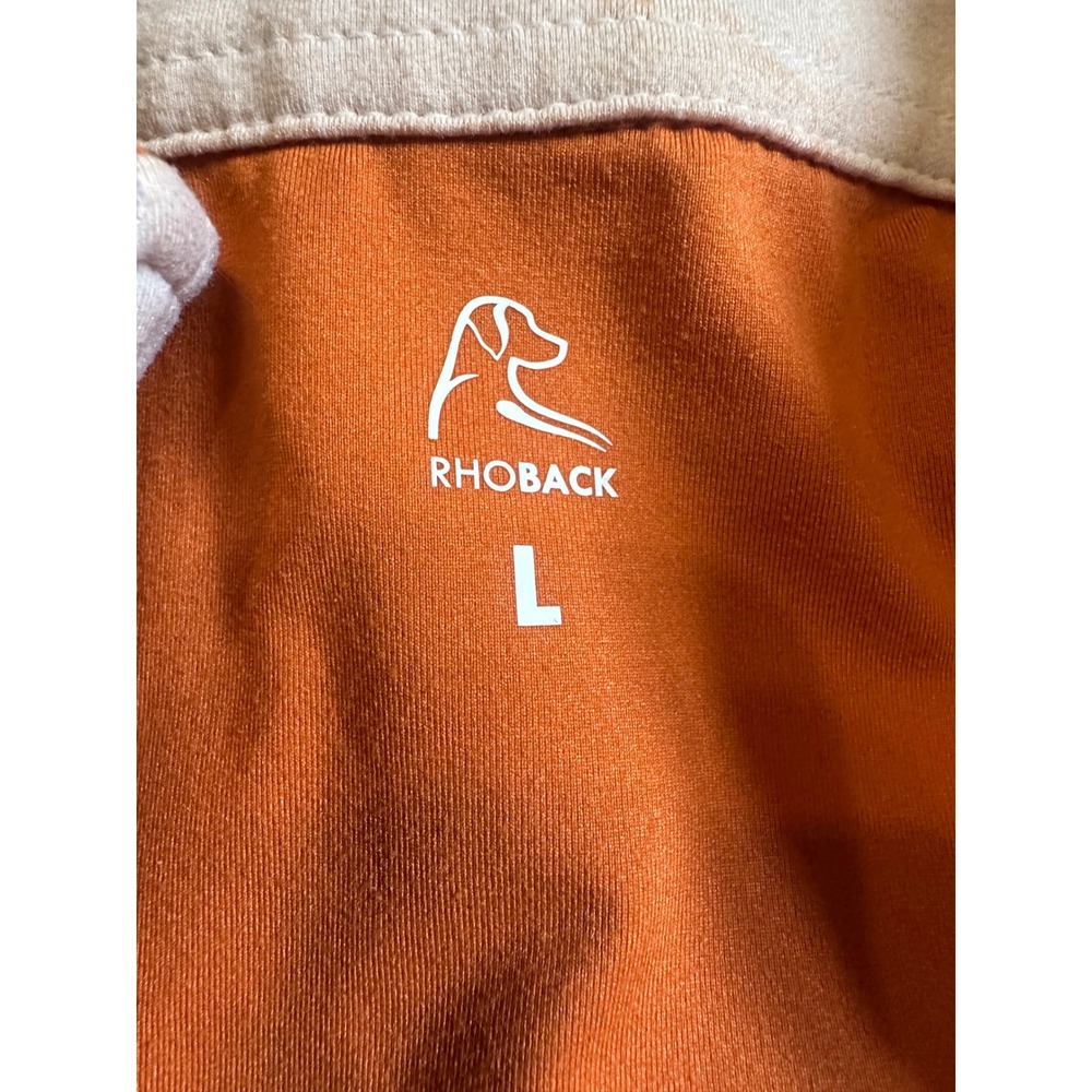 Rhoback 1/4 Zip Pullover Mens Large Orange Texas Longhorns Performance Stretch - Picture 11 of 11